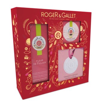 roger&gallet - fleur de figuier cofanetto acqua profumata 100ml, saponetta 50g e una ceramica da profumare